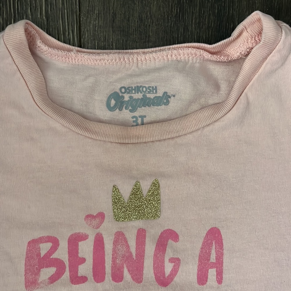 🍭4/$10 OshKosh (Being A Princess Is Hard Work) Shirt - Picture 3 of 7